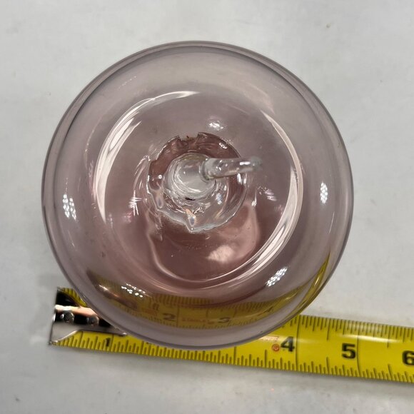 Blenko Pink Handblown Glass Apple Paperweight Gradient Art Applied Stem Fruit - Picture 8 of 8